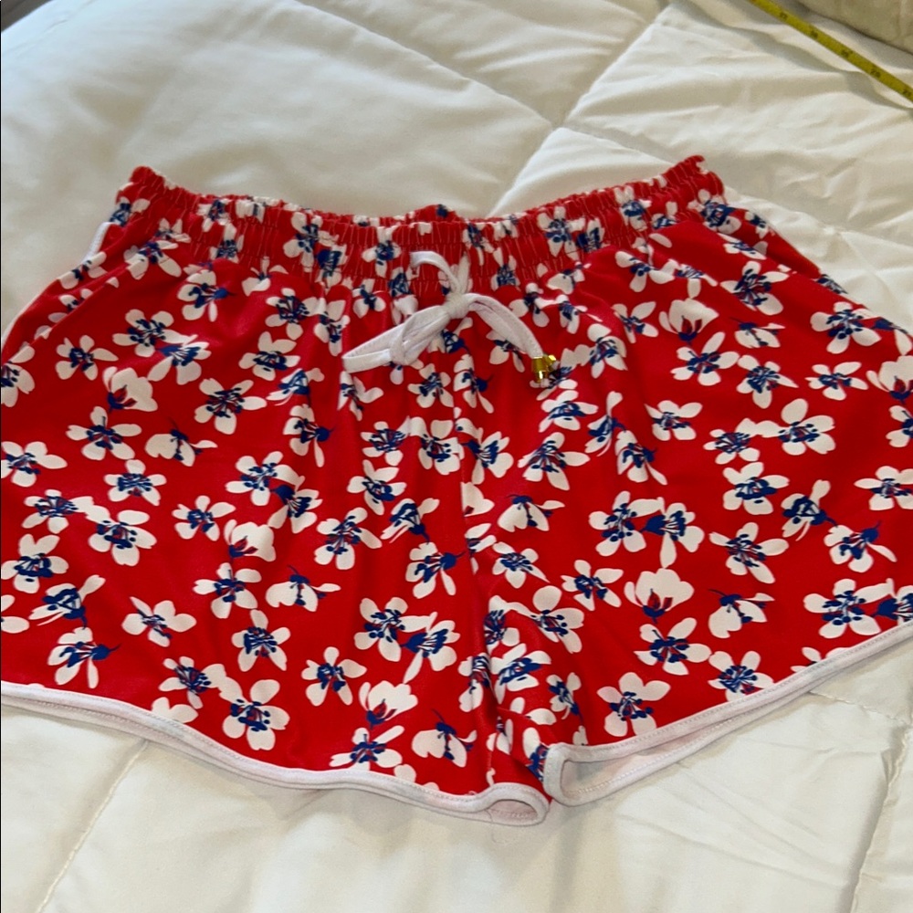 NWOT Floral Red and White Shorts